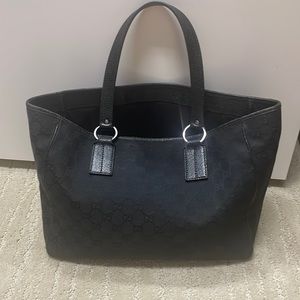 Authentic Black Gucci Canvas Tote